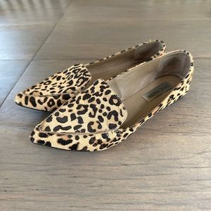 Women’s leopard print flats cow hair size 8